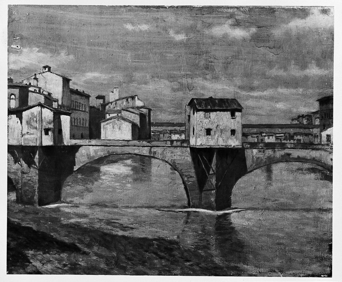 Il convento del ponte alle Grazie (dipinto) di Belimbau Adolfo (sec. XIX)