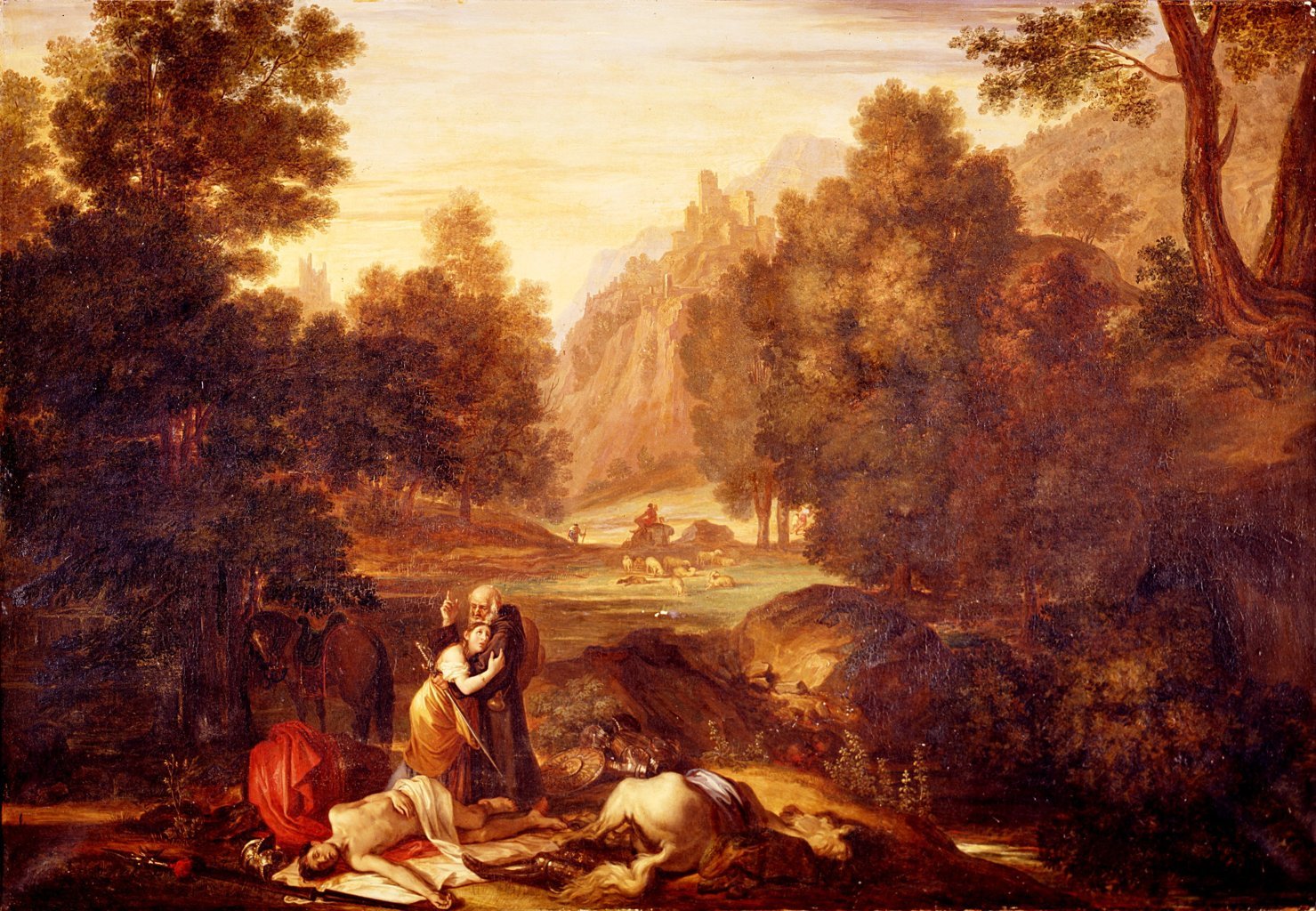 morte di Zerbino e pianto di Isabella (dipinto) di Bezzuoli Giuseppe (sec. XIX)