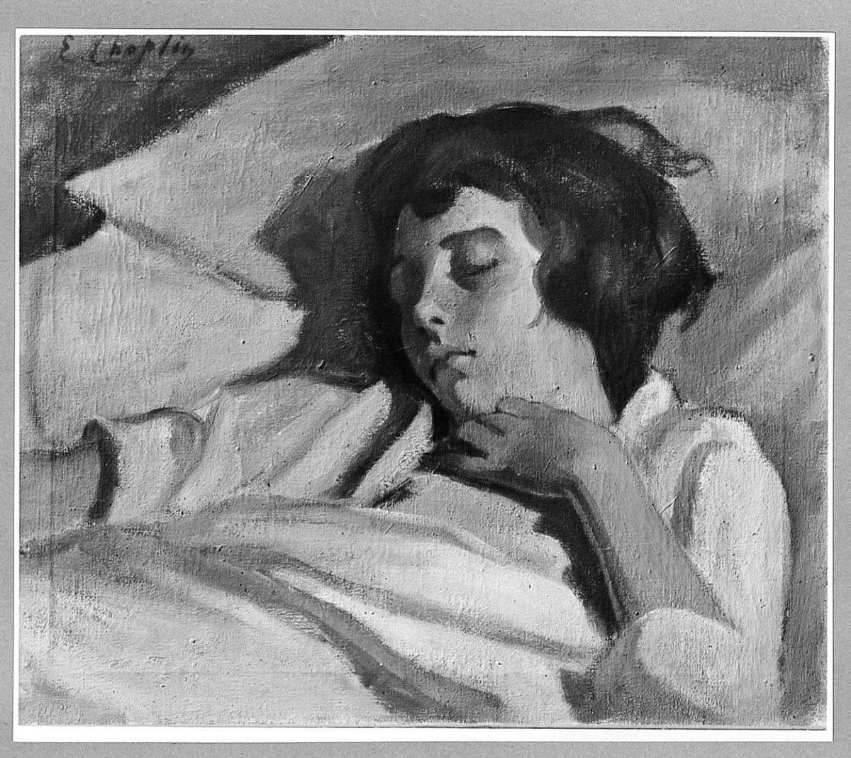 ritratto di Nenette che dorme, ritratto di bambina (dipinto) di Chaplin Elisabeth (sec. XX)