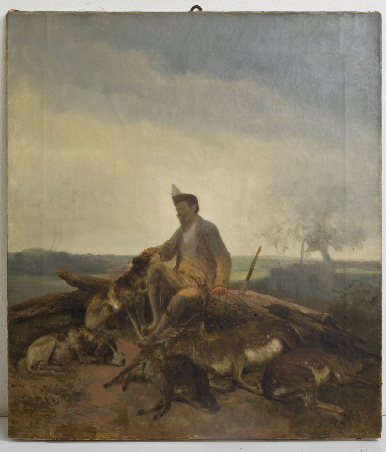 ritratto di Vittorio Emanuele II durante una sosta di caccia (dipinto) di MarkÃ² Andrea (sec. XIX)