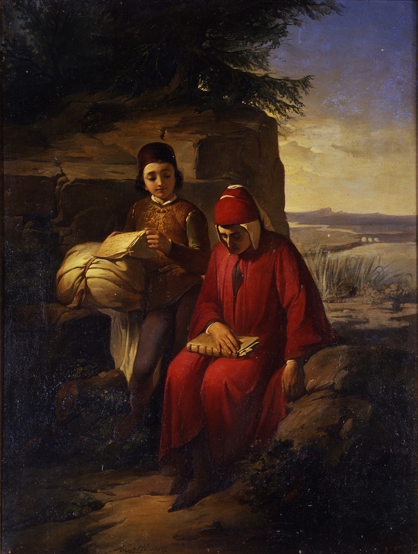 Dante in esilio (dipinto) di Gatti Annibale (sec. XIX)