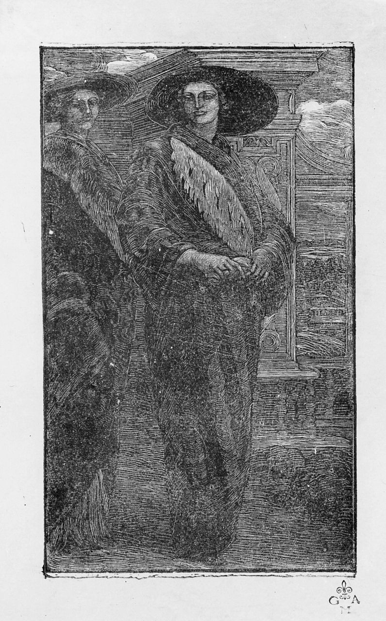 figure femminili a colloquio (stampa) di De Carolis Adolfo (sec. XX)