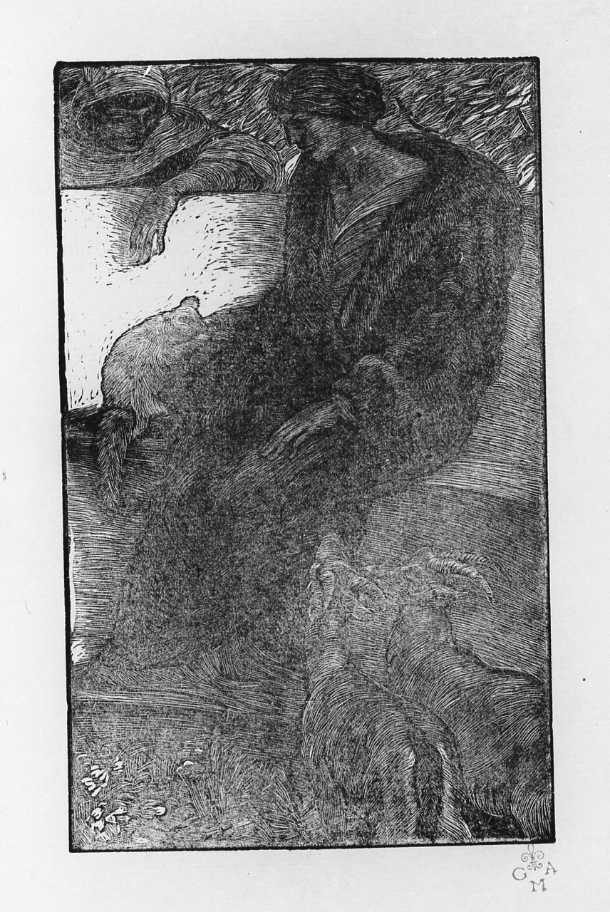 figura femminile seduta (stampa) di De Carolis Adolfo (sec. XX)