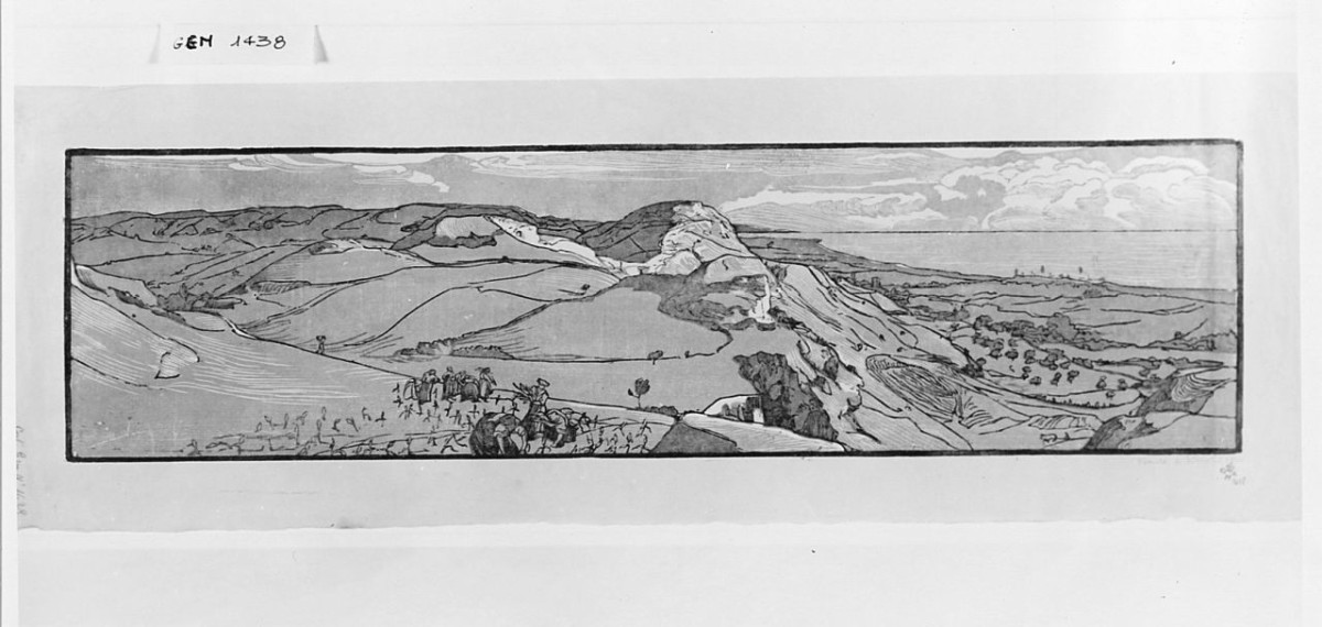 paesaggio (stampa) di De Carolis Dante (sec. XX)