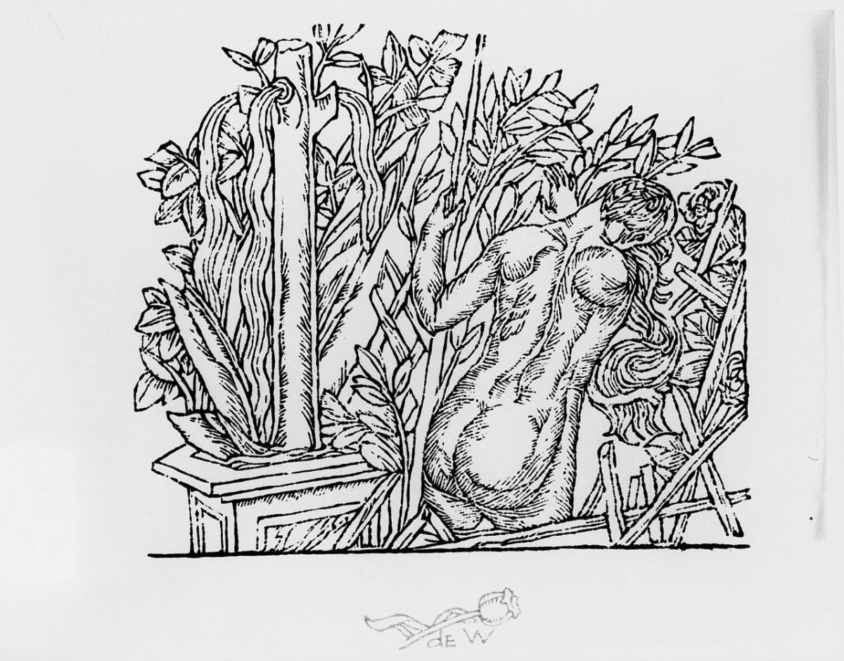 figura femminile nuda (stampa) di De Witt Antonio Paolo (sec. XX)