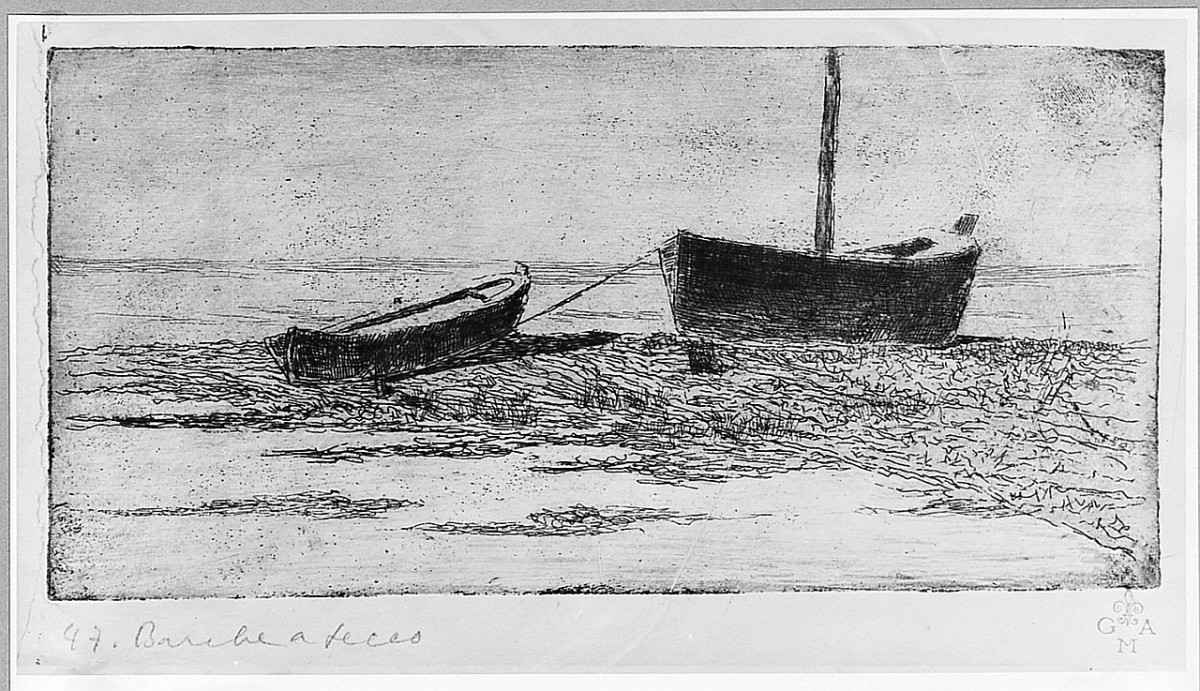 paesaggio marino (stampa) di Fattori Giovanni (sec. XIX)