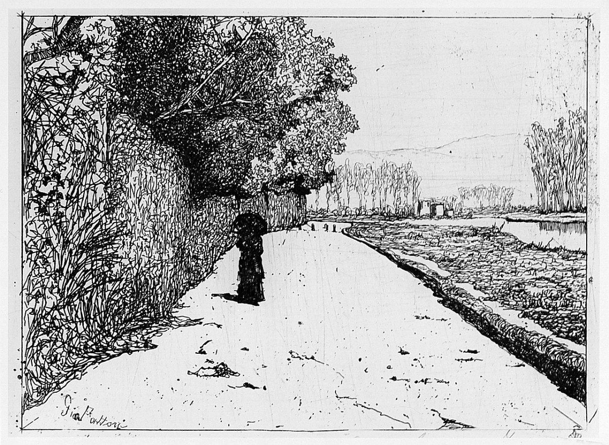paesaggio (stampa) di Fattori Giovanni (sec. XIX)