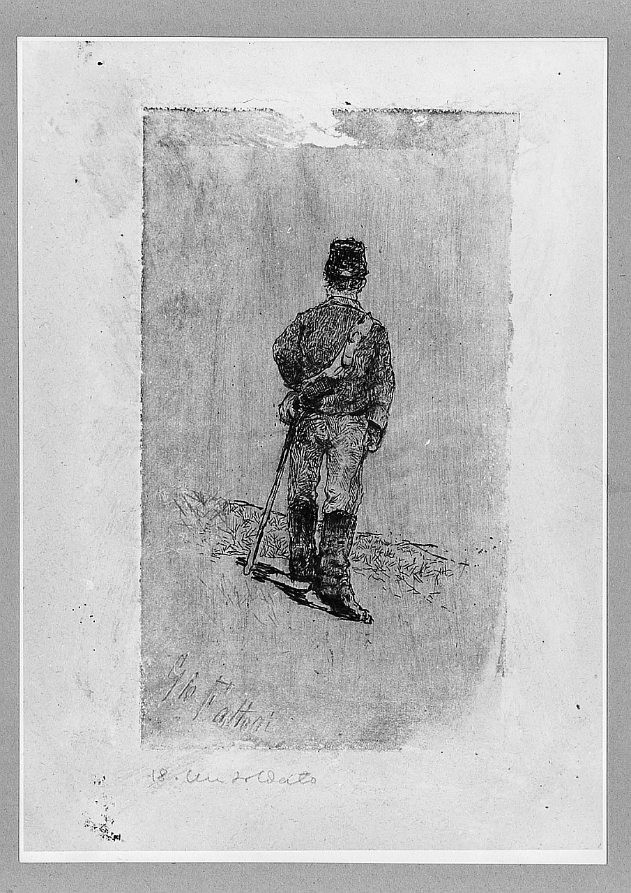 figura maschile (stampa) di Fattori Giovanni (sec. XIX)