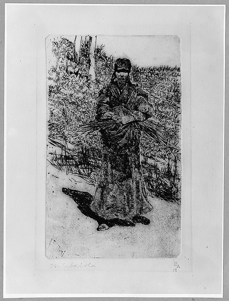 figura femminile (stampa) di Fattori Giovanni (sec. XX)