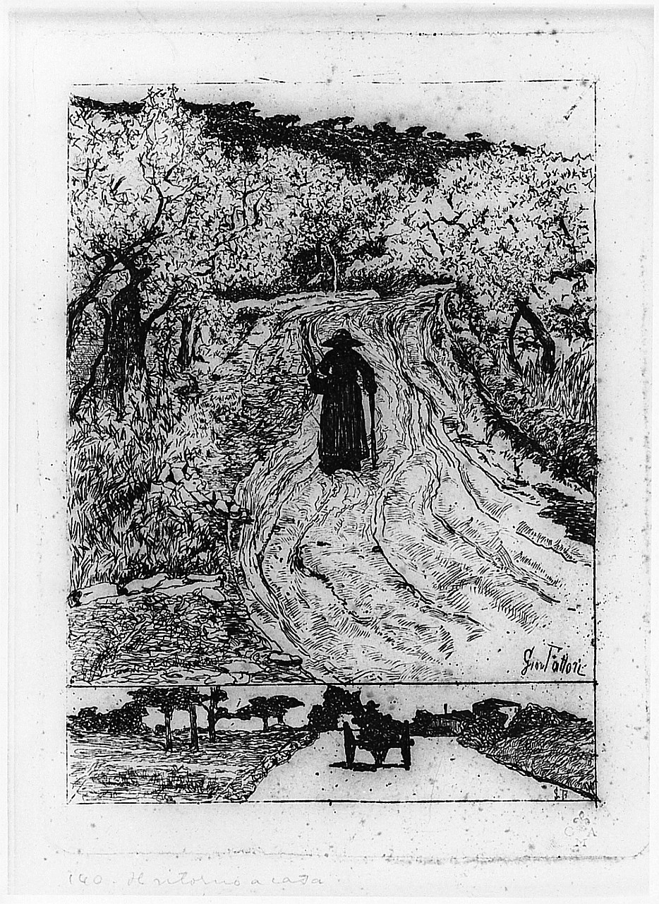paesaggio (stampa) di Fattori Giovanni (sec. XX)