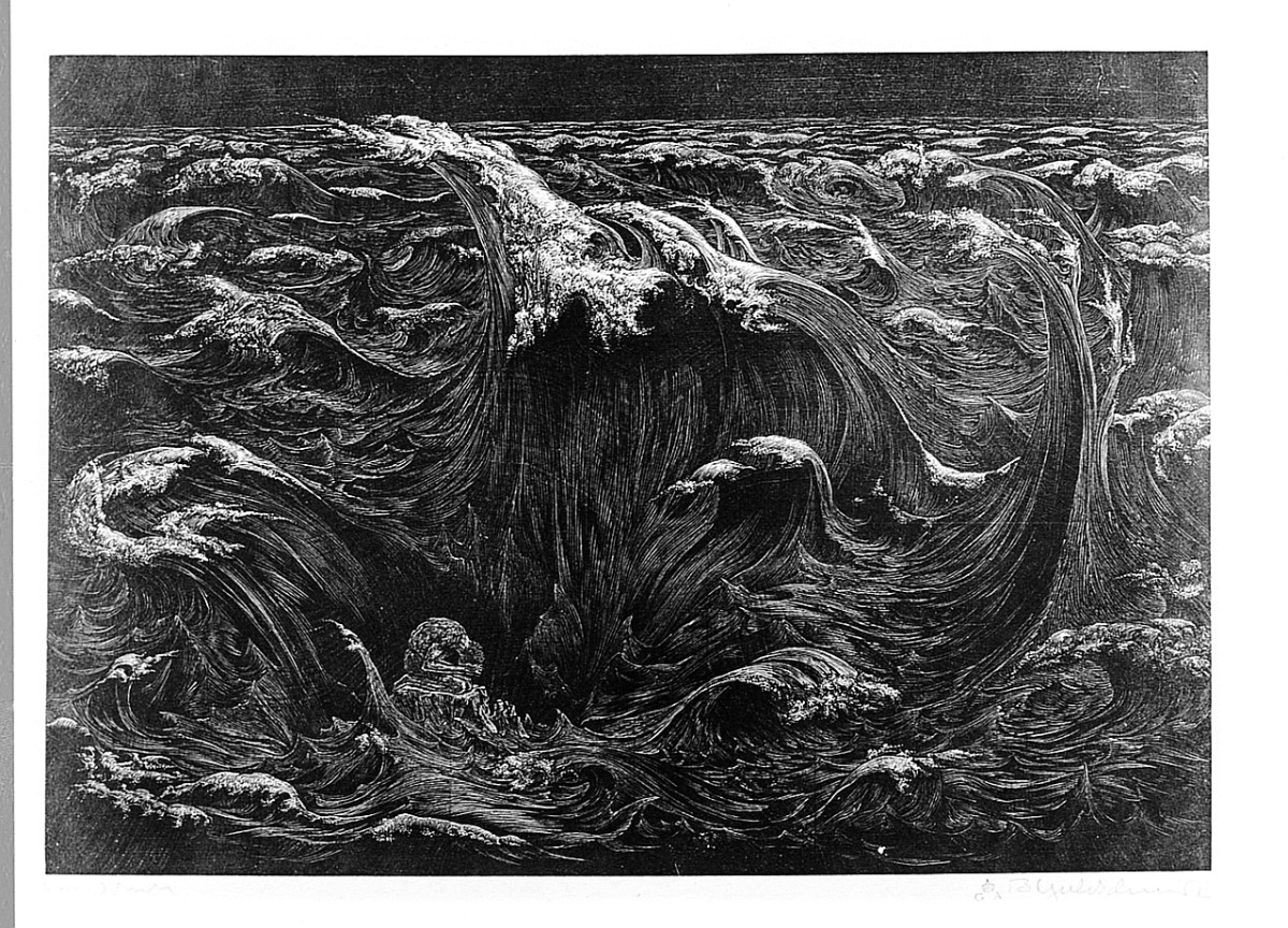 Diluvio universale (stampa) di Goldschmitt Bruno (sec. XX)