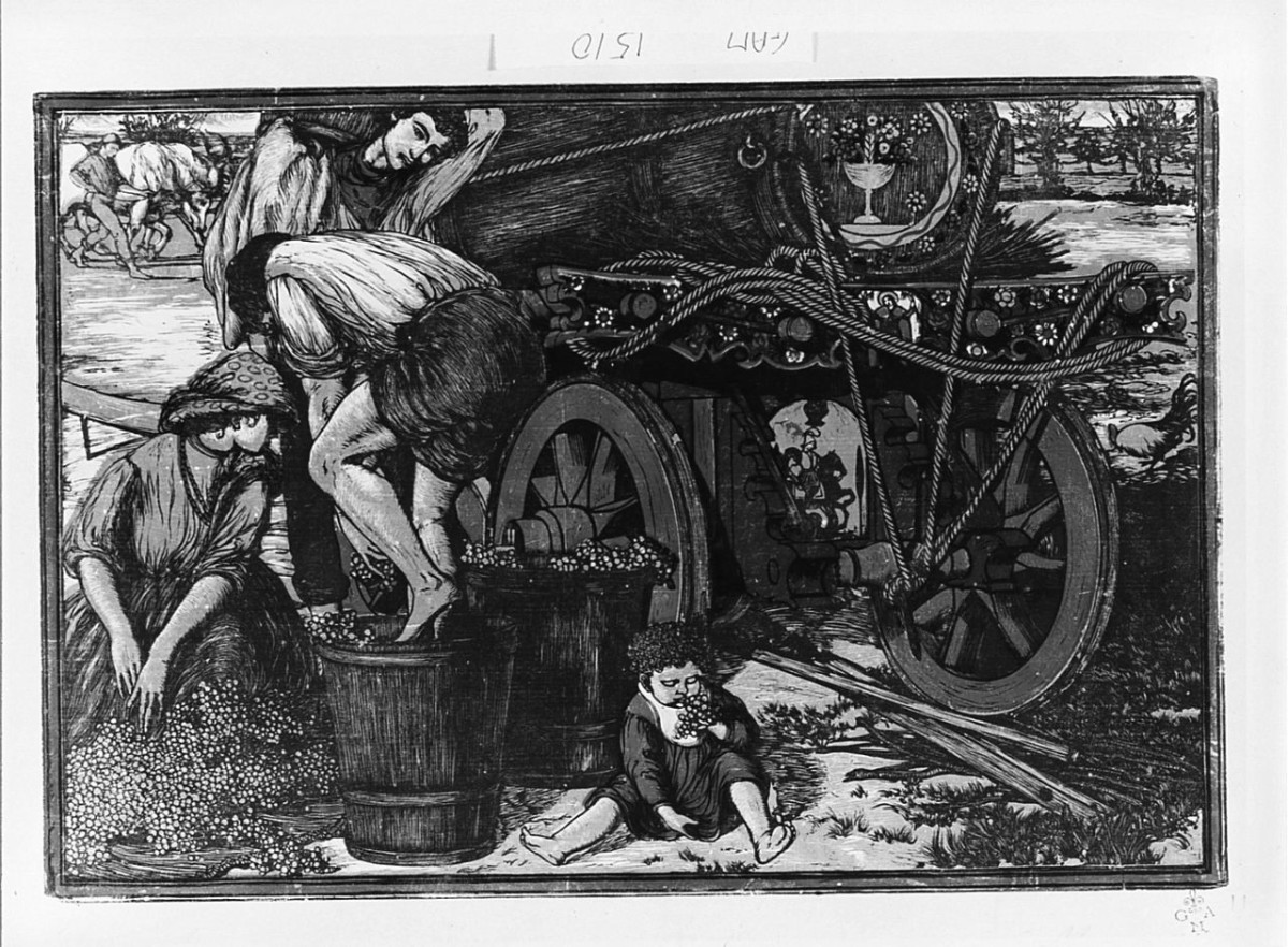 pigiatura dell'uva (stampa) di Nonni Francesco (terzo quarto sec. XX)