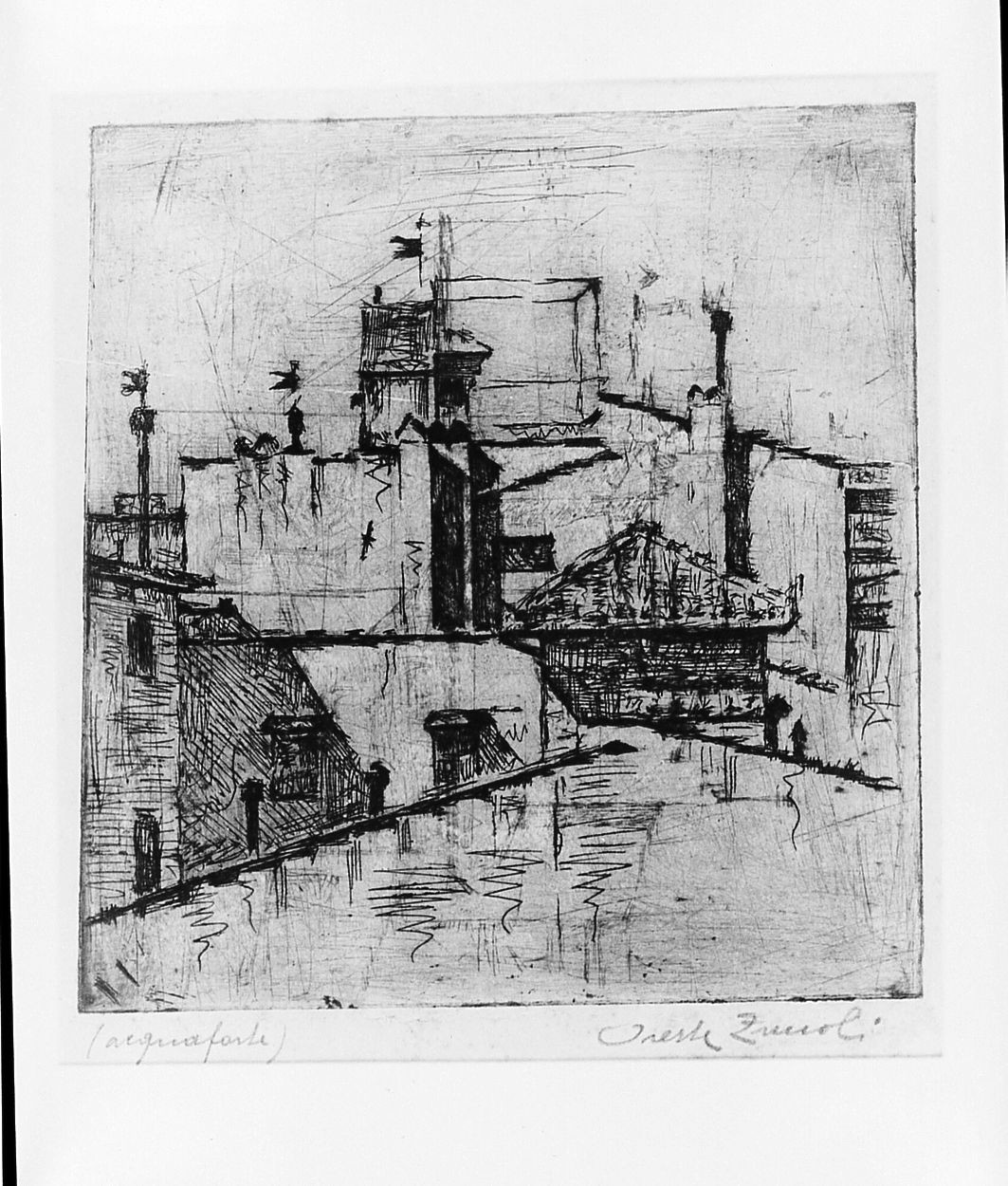 paesaggio (stampa) di Zuccoli Oreste (terzo quarto sec. XX)