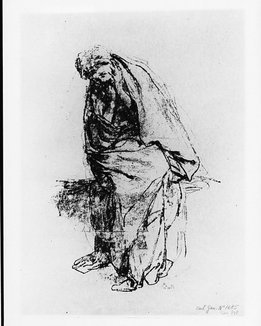 figura femminile seduta (stampa) di Graziosi Giuseppe (secondo quarto sec. XX)