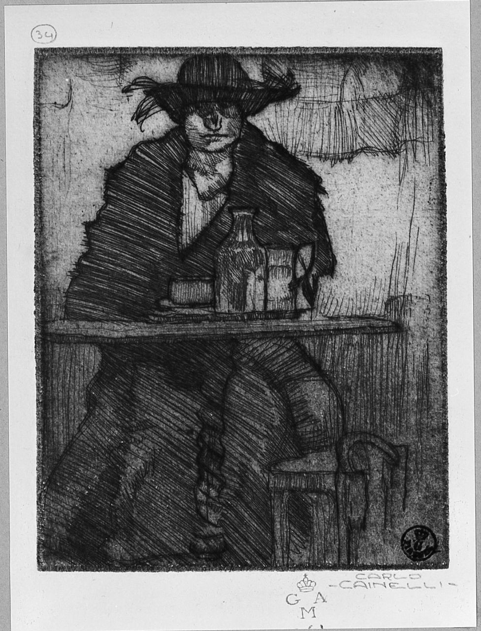 figura femminile (stampa) di Cainelli Carlo (sec. XX)