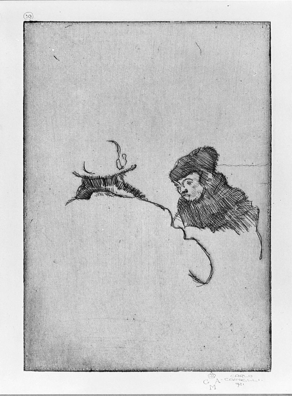 figure maschili e femminili (stampa) di Cainelli Carlo (sec. XX)