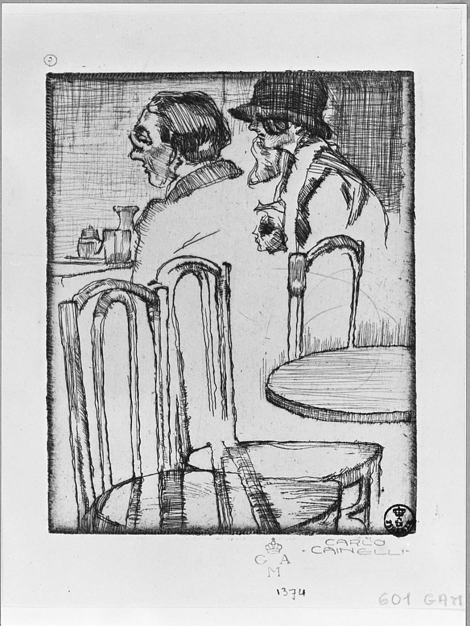 fugure maschili (stampa) di Cainelli Carlo (sec. XX)