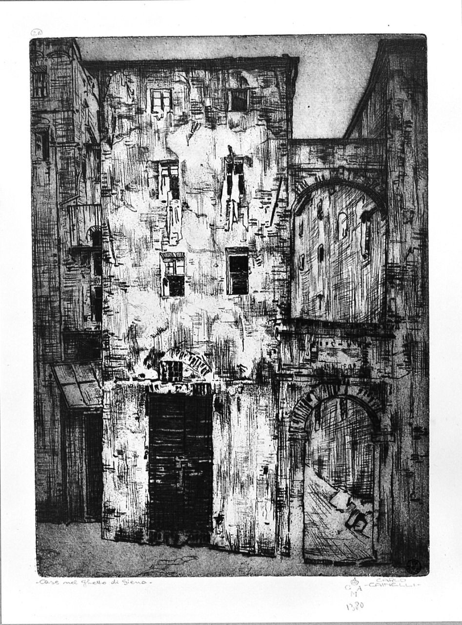 veduta di Siena (stampa) di Cainelli Carlo (sec. XX)