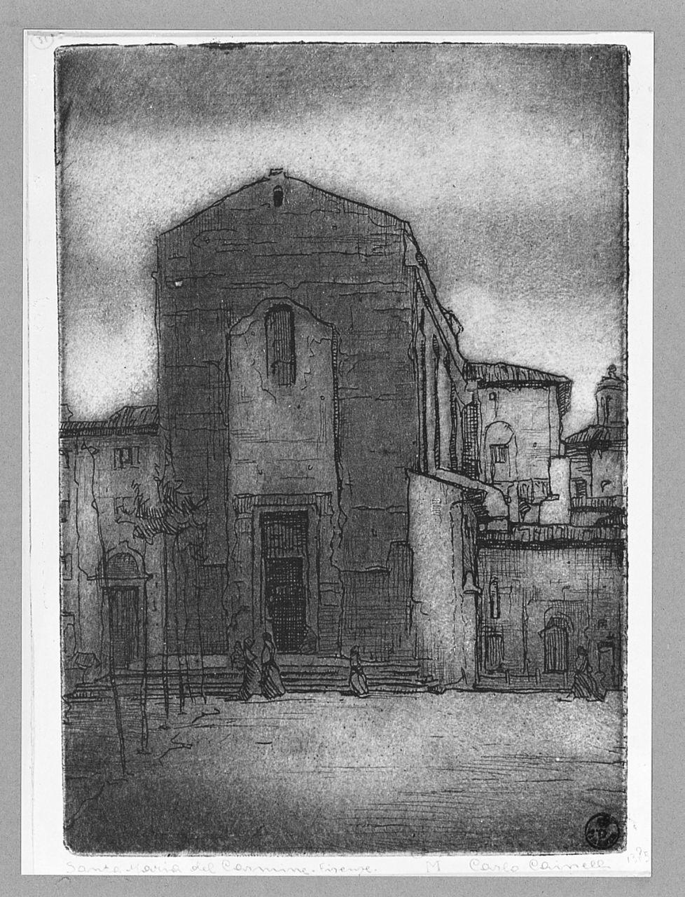 Santa Maria del Carmine a Firenze (stampa) di Cainelli Carlo (sec. XX)