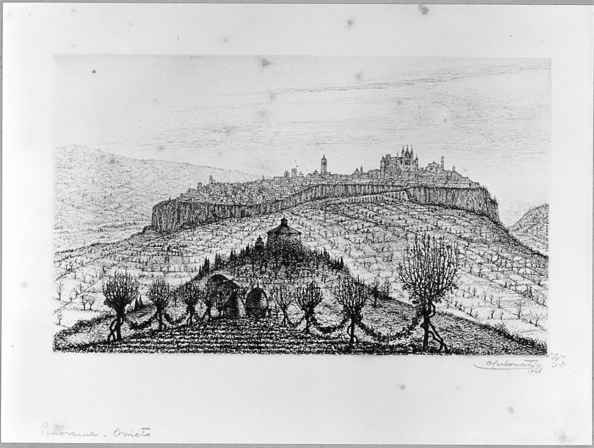 Panorama - Orvieto (stampa) di Carbonati Antonio (sec. XX)
