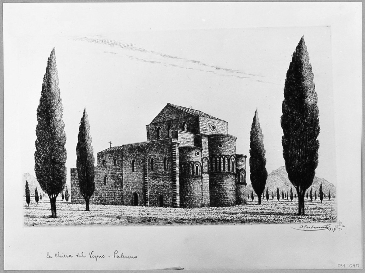 La Chiesa del Vespro - Palermo (stampa) di Carbonati Antonio (sec. XX)