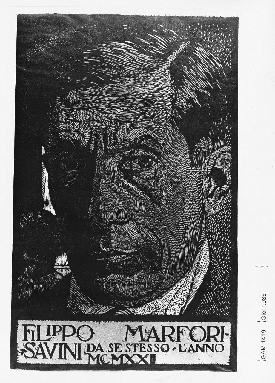 autoritratto di Filippo Marfori Savini (stampa) di Marfori Savini Filippo (sec. XX)