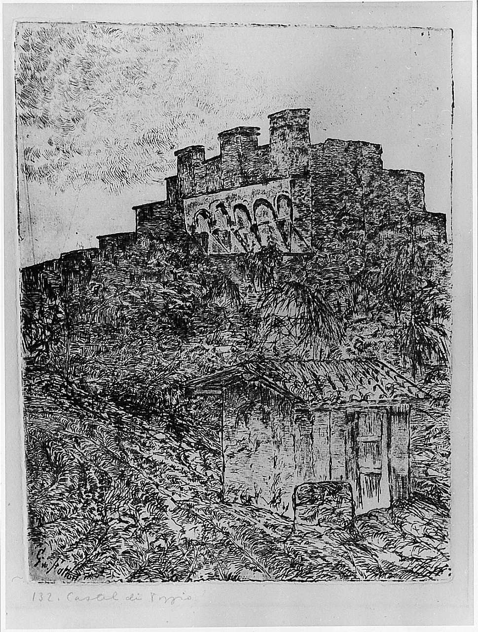 paesaggio (stampa) di Fattori Giovanni (sec. XIX)