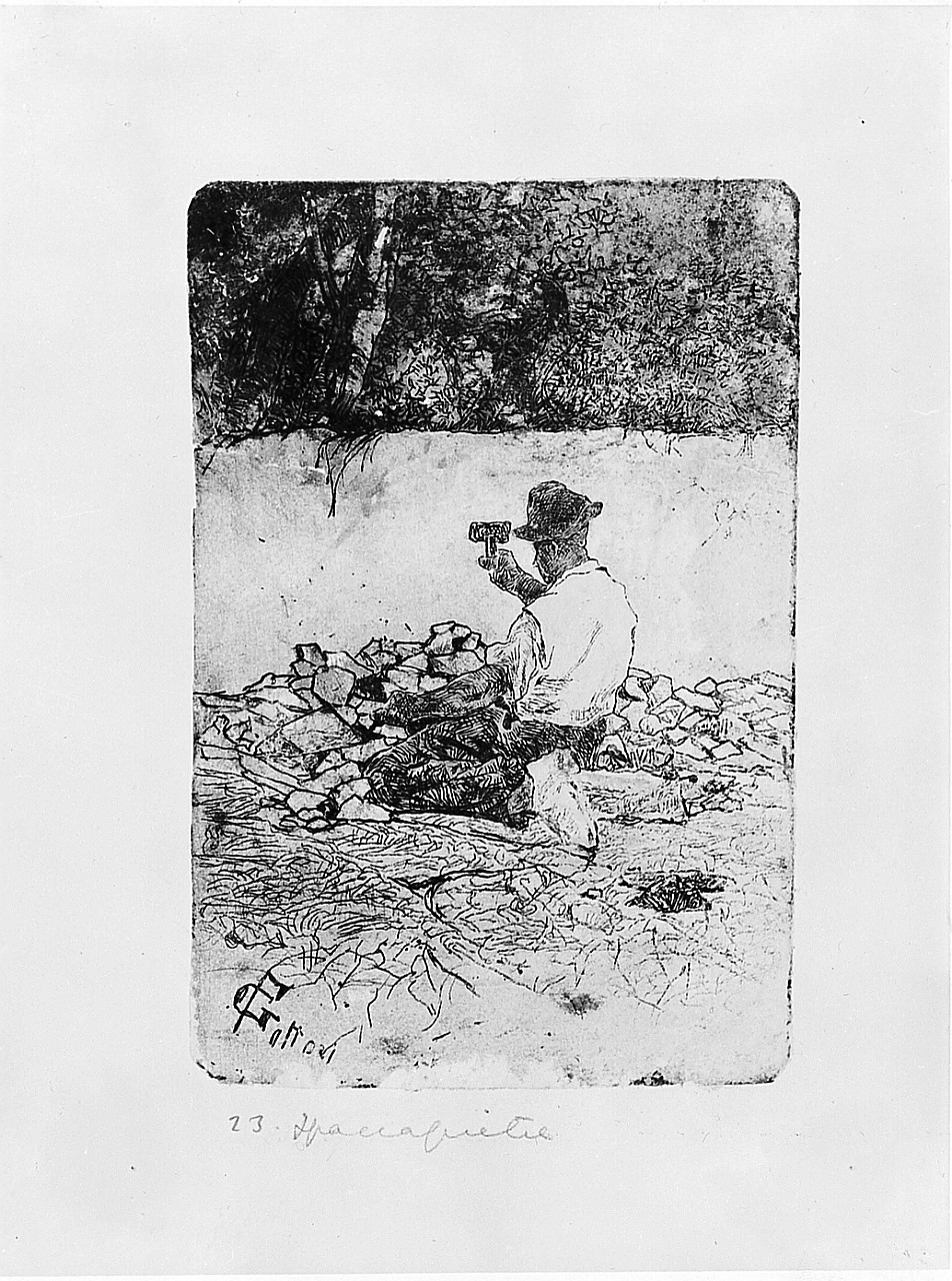 lavoratori (stampa) di Fattori Giovanni (sec. XIX)