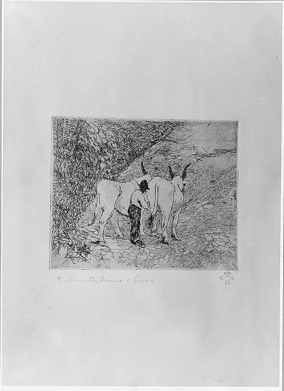 scena campestre (stampa) di Fattori Giovanni (sec. XIX)