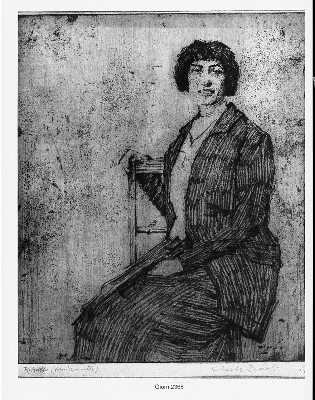 ritratto di donna (stampa) di Zuccoli Oreste (terzo quarto sec. XX)