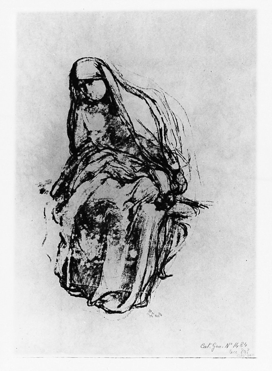 figura femminile seduta (stampa) di Graziosi Giuseppe (secondo quarto sec. XX)