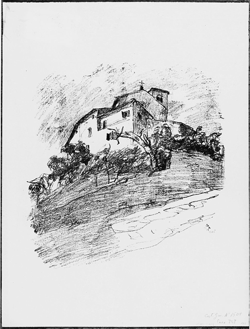 paesaggio con architetture (stampa) di Graziosi Giuseppe (secondo quarto sec. XX)