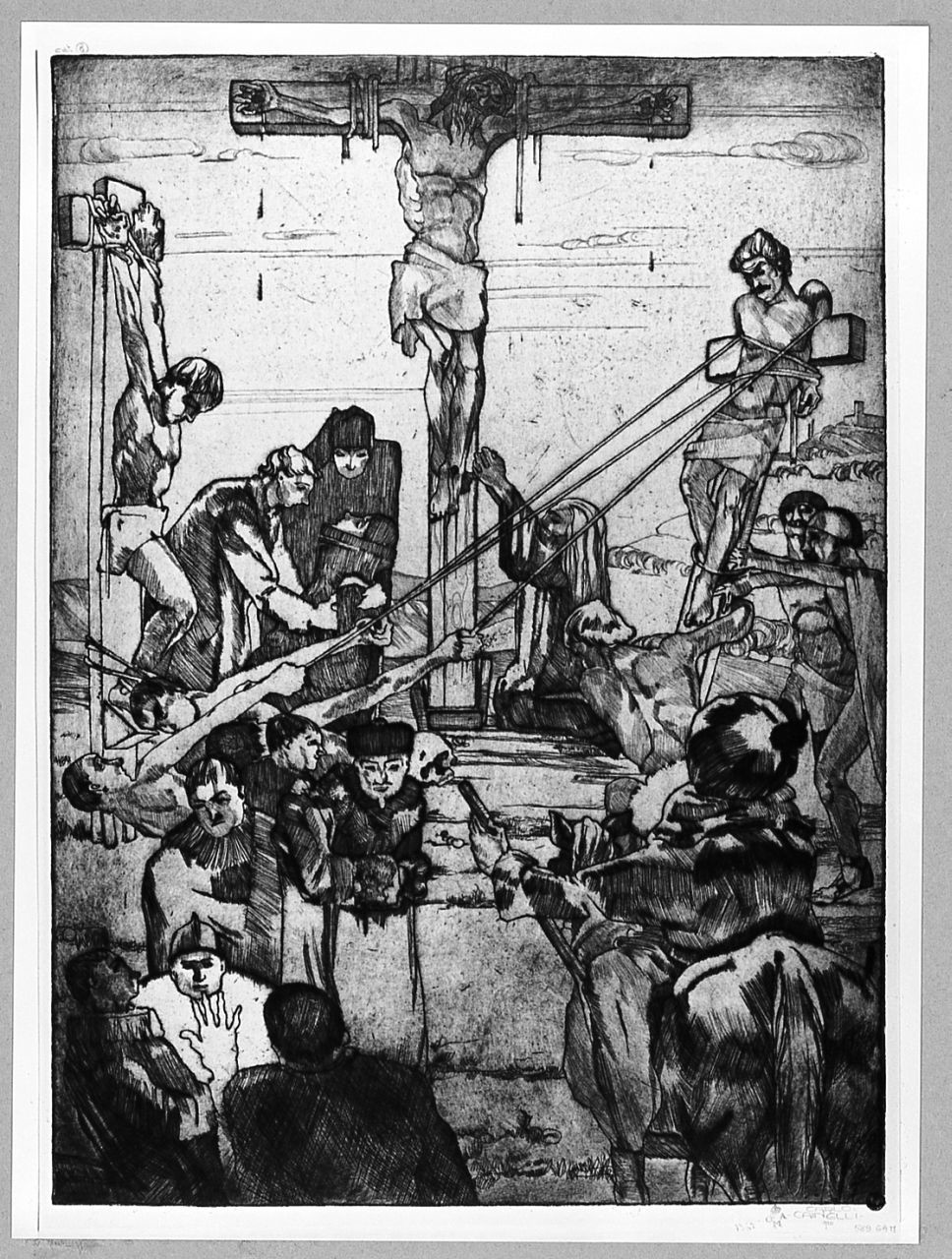 crocifissione (stampa) di Cainelli Carlo (sec. XX)