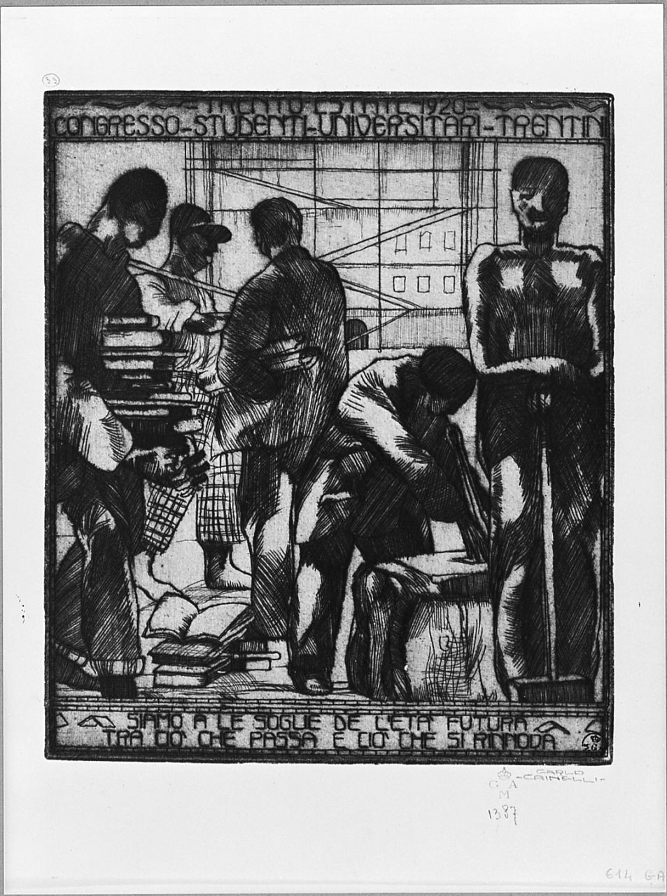 figure maschili (stampa) di Cainelli Carlo (sec. XX)