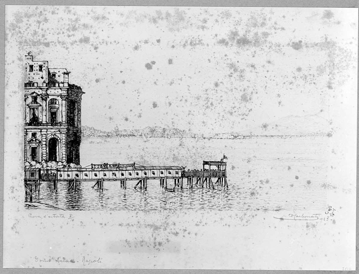 veduta di Napoli (stampa) di Carbonati Antonio (sec. XX)