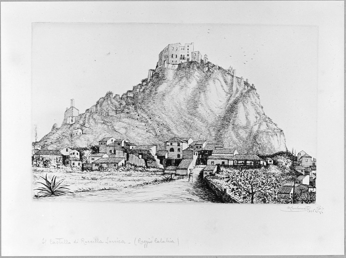 Il Castello di Rocella Ionica - Reggio Calabria (stampa) di Carbonati Antonio (sec. XX)