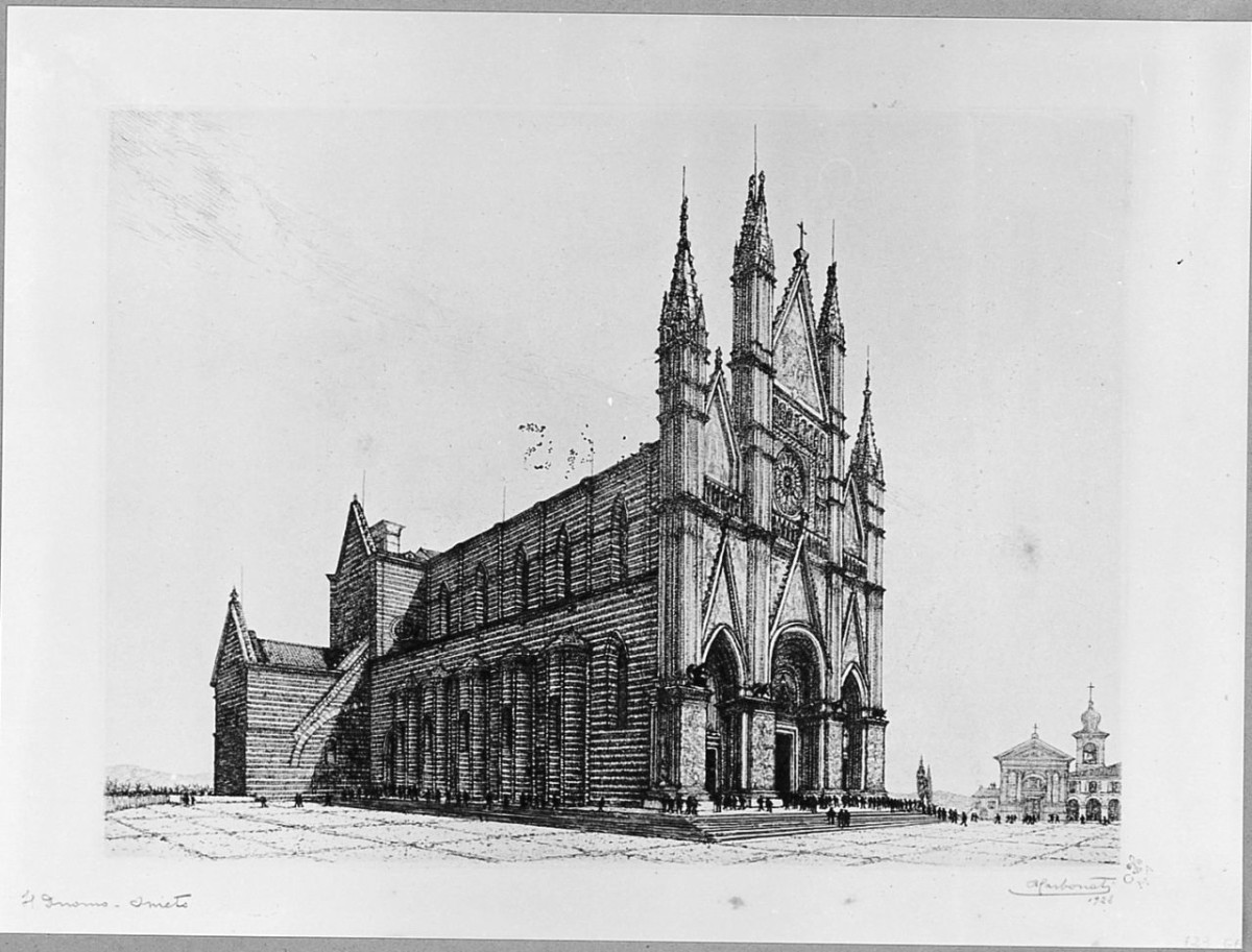 Il Duomo - Orvieto (stampa) di Carbonati Antonio (sec. XX)