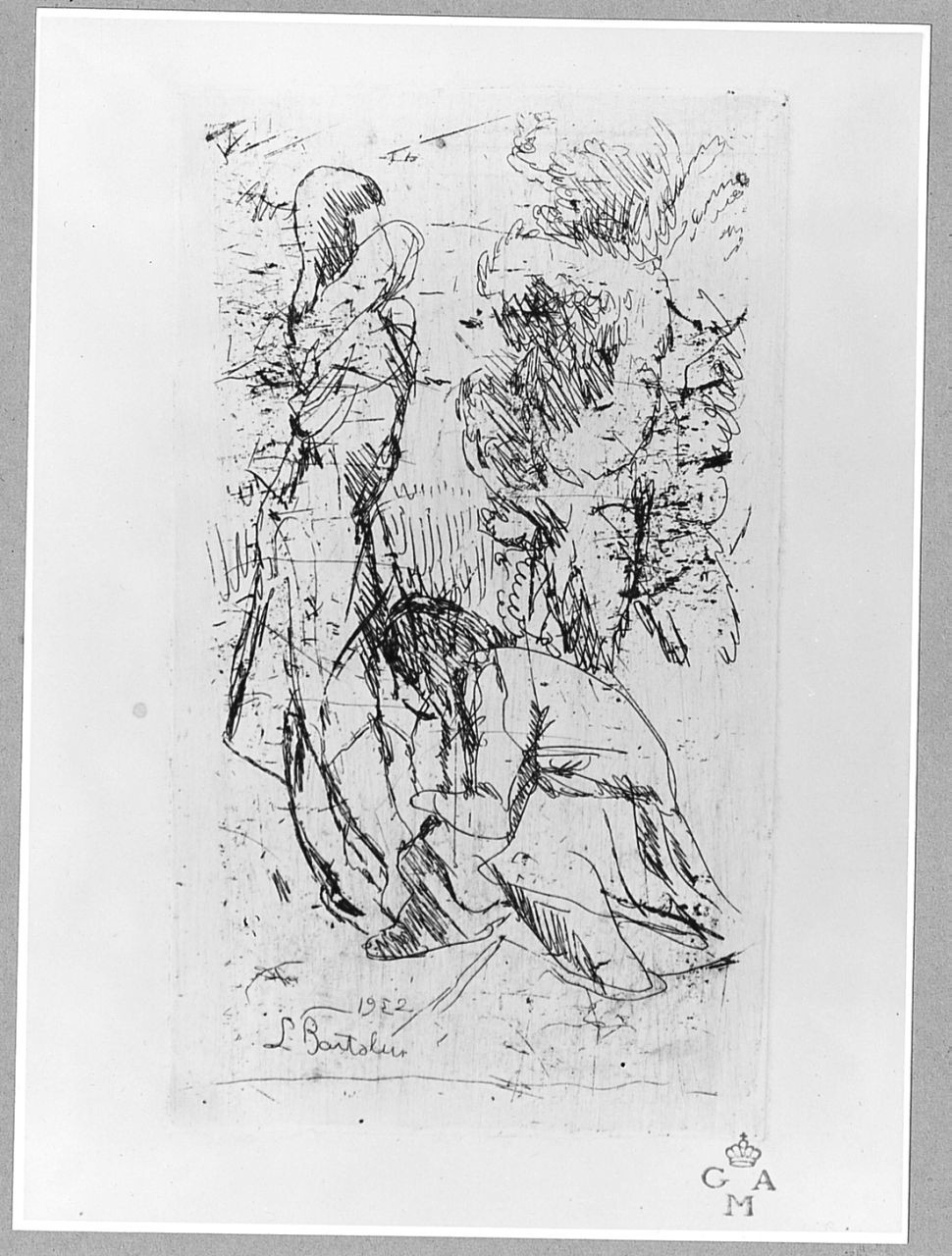 paesaggio con figure femminili (stampa) di Bartolini Luigi (sec. XX)