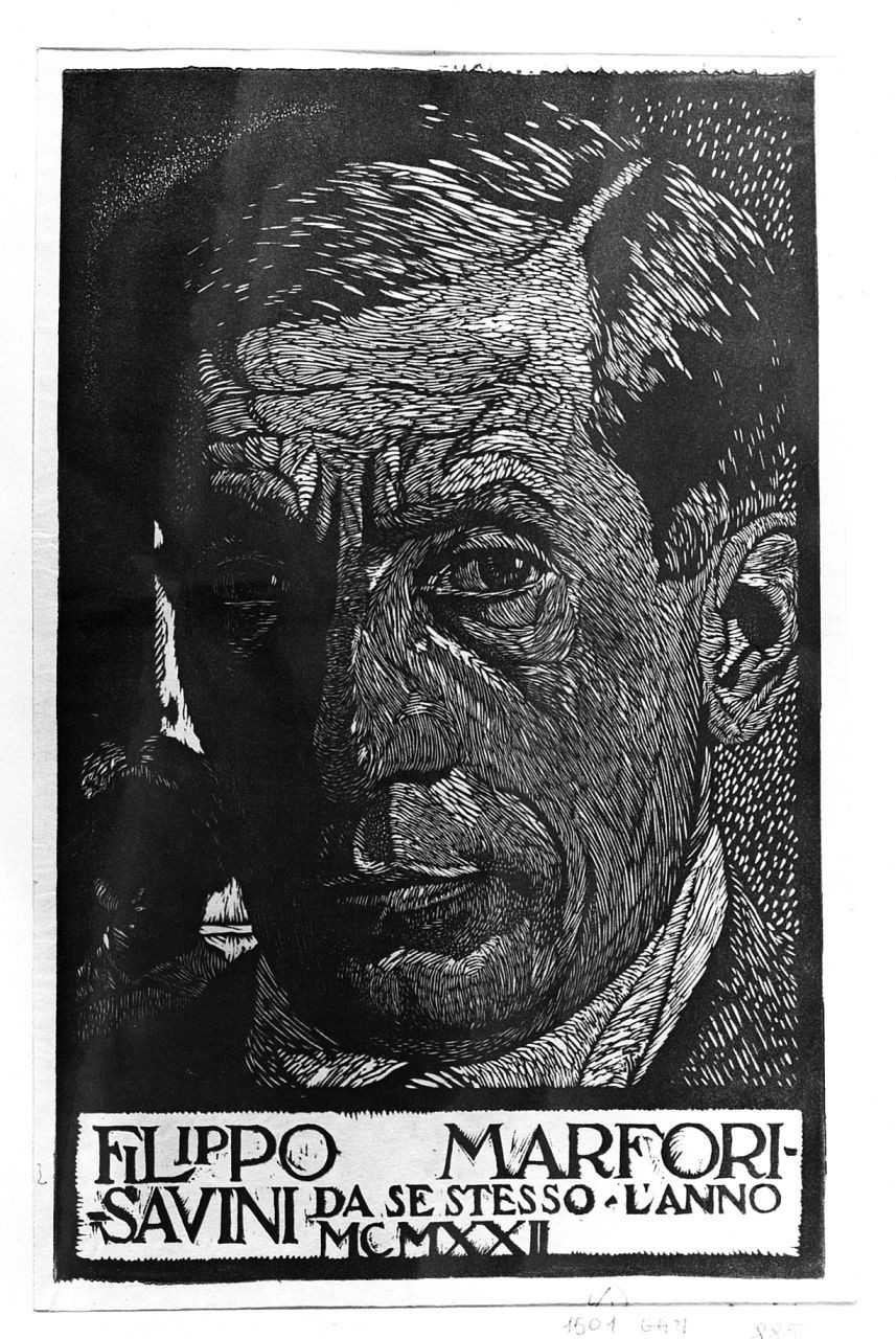 autoritratto di Filippo Marfori Savini (stampa) di Marfori Savini Filippo (sec. XX)
