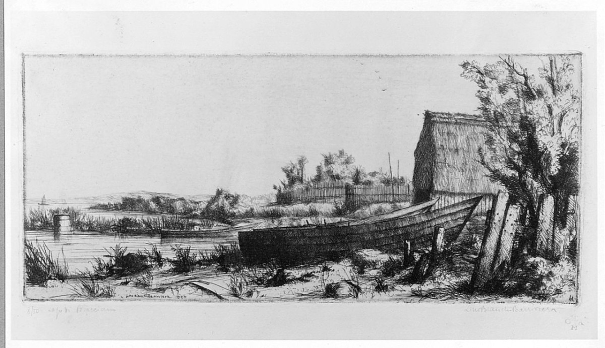 veduta del lago di Bracciano (stampa) di Barriviera Bianchi Lino (sec. XX)