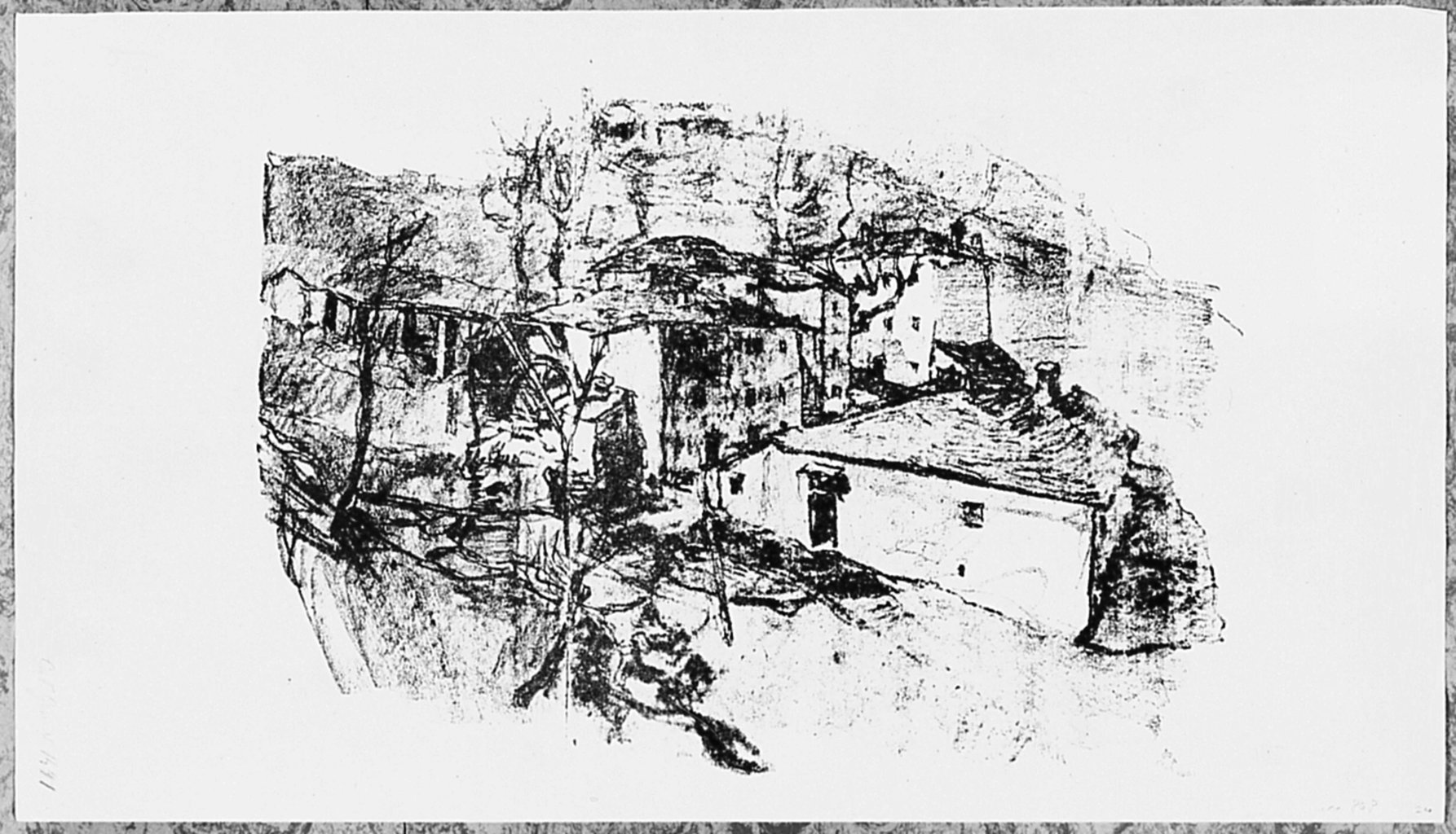 paesaggio con architetture (stampa) di Graziosi Giuseppe (secondo quarto sec. XX)