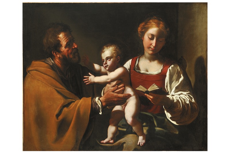 Sacra Famiglia (dipinto) di Merisi Michelangelo detto Caravaggio (maniera) (XVII)