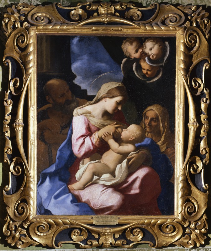 Sacra Famiglia con Sant'Elisabetta (dipinto) di Cerrini Giovanni Domenico detto Cavalier Perugino (attribuito) (sec. XVII)
