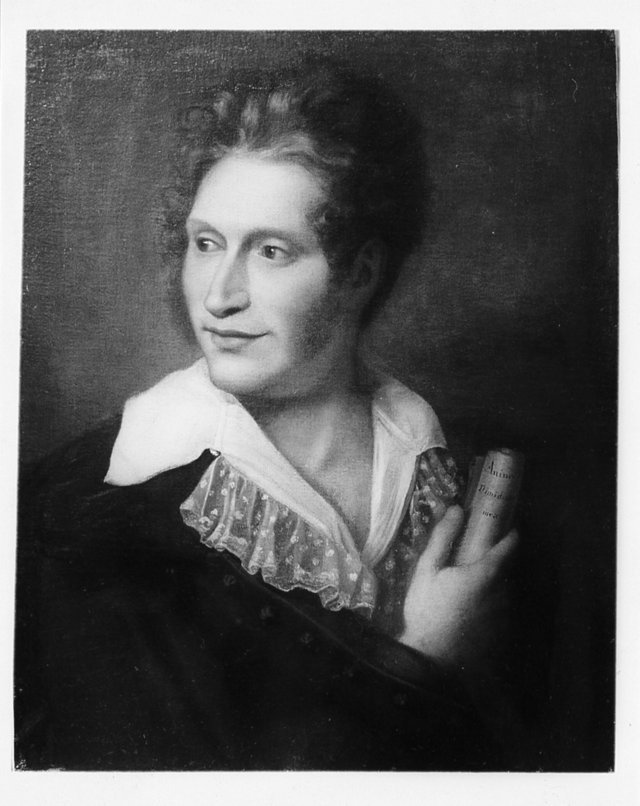 ritratto di giovane uomo (Ugo Foscolo) (dipinto) di Bezzuoli Giuseppe (primo quarto sec. XIX)