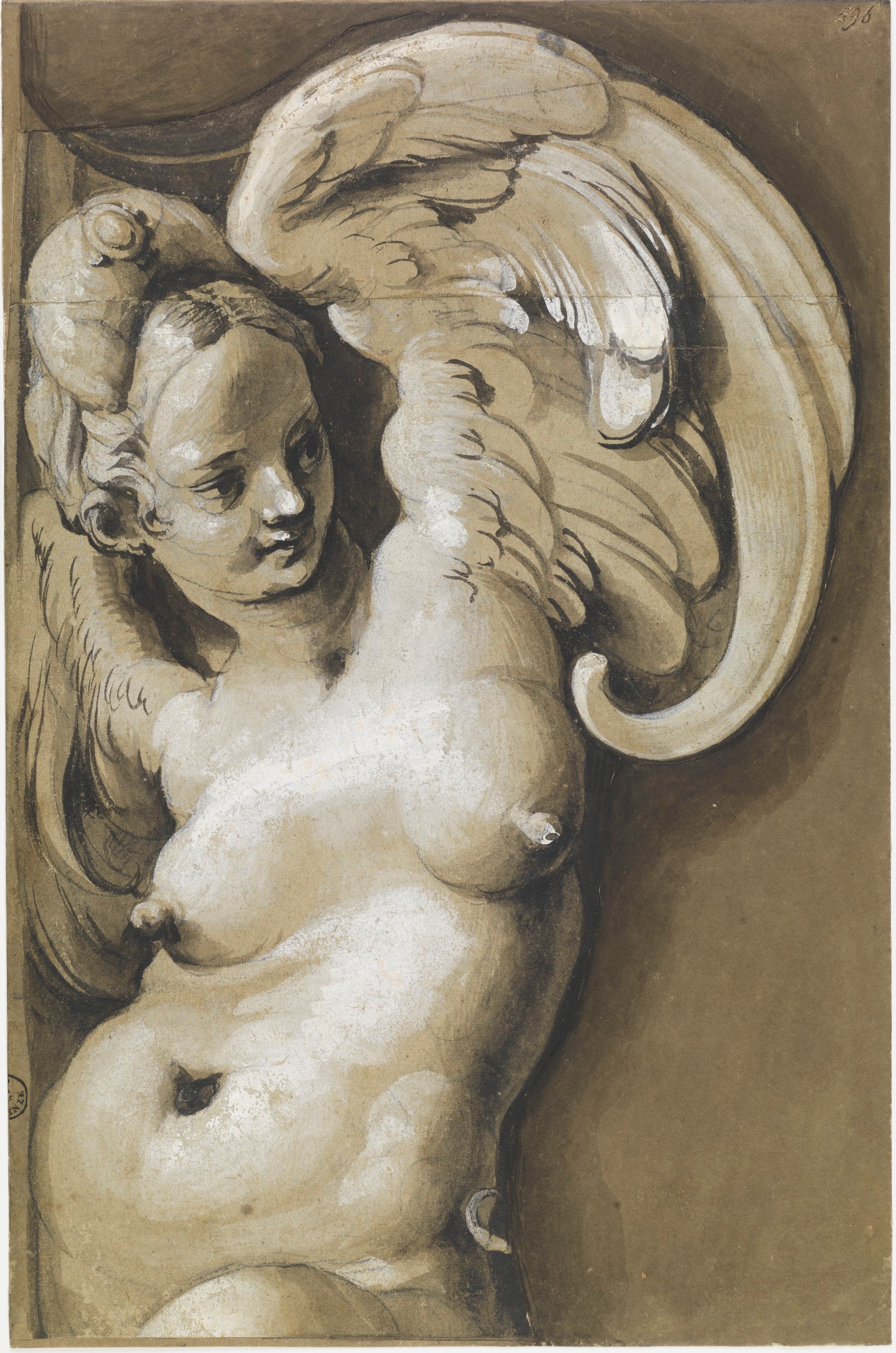 Cariatide (disegno) di Tibaldi Pellegrino detto Pellegrini (metà XVI)