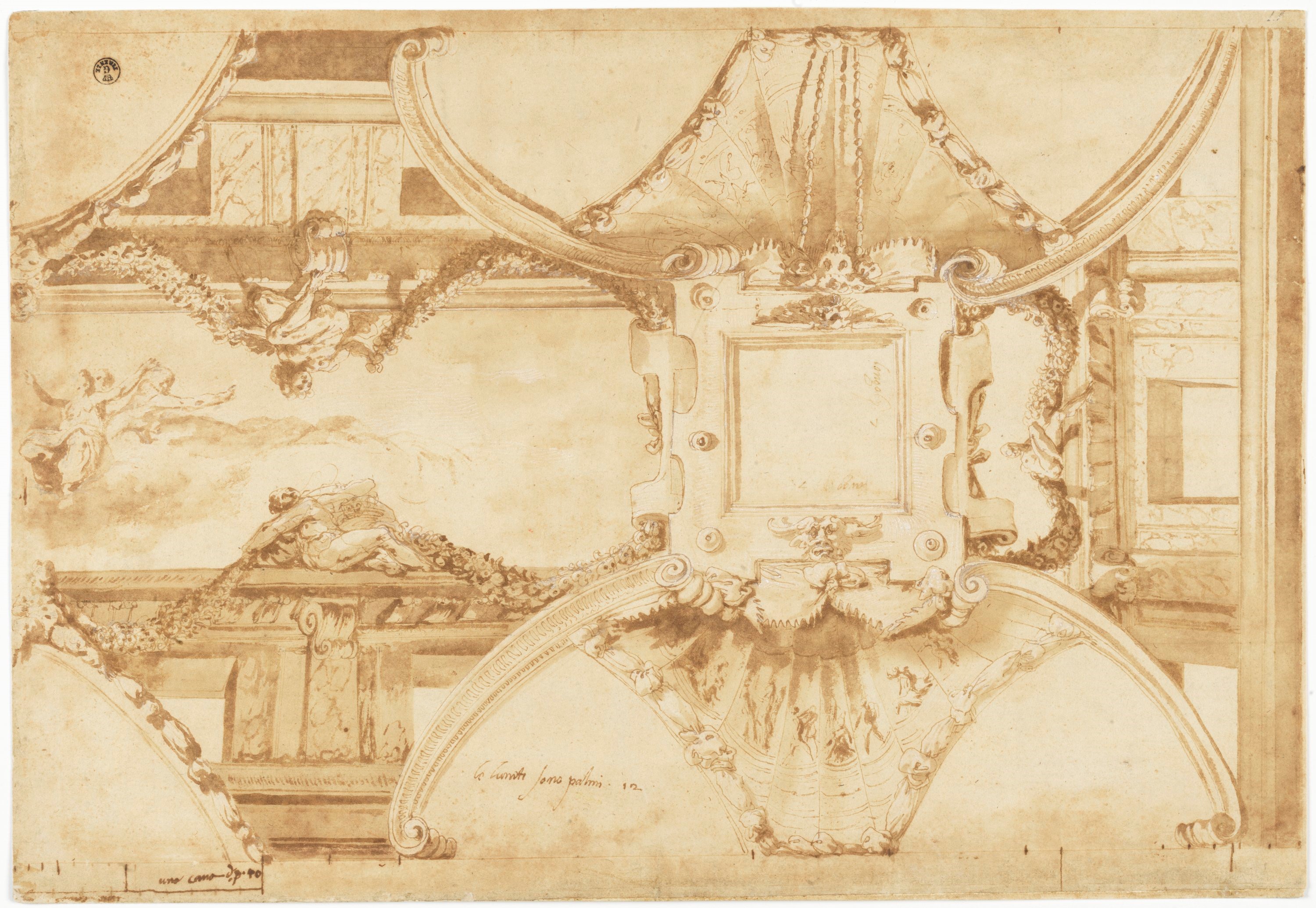 Studio per soffitto (disegno) di Tibaldi Pellegrino detto Pellegrini (metà XVI)