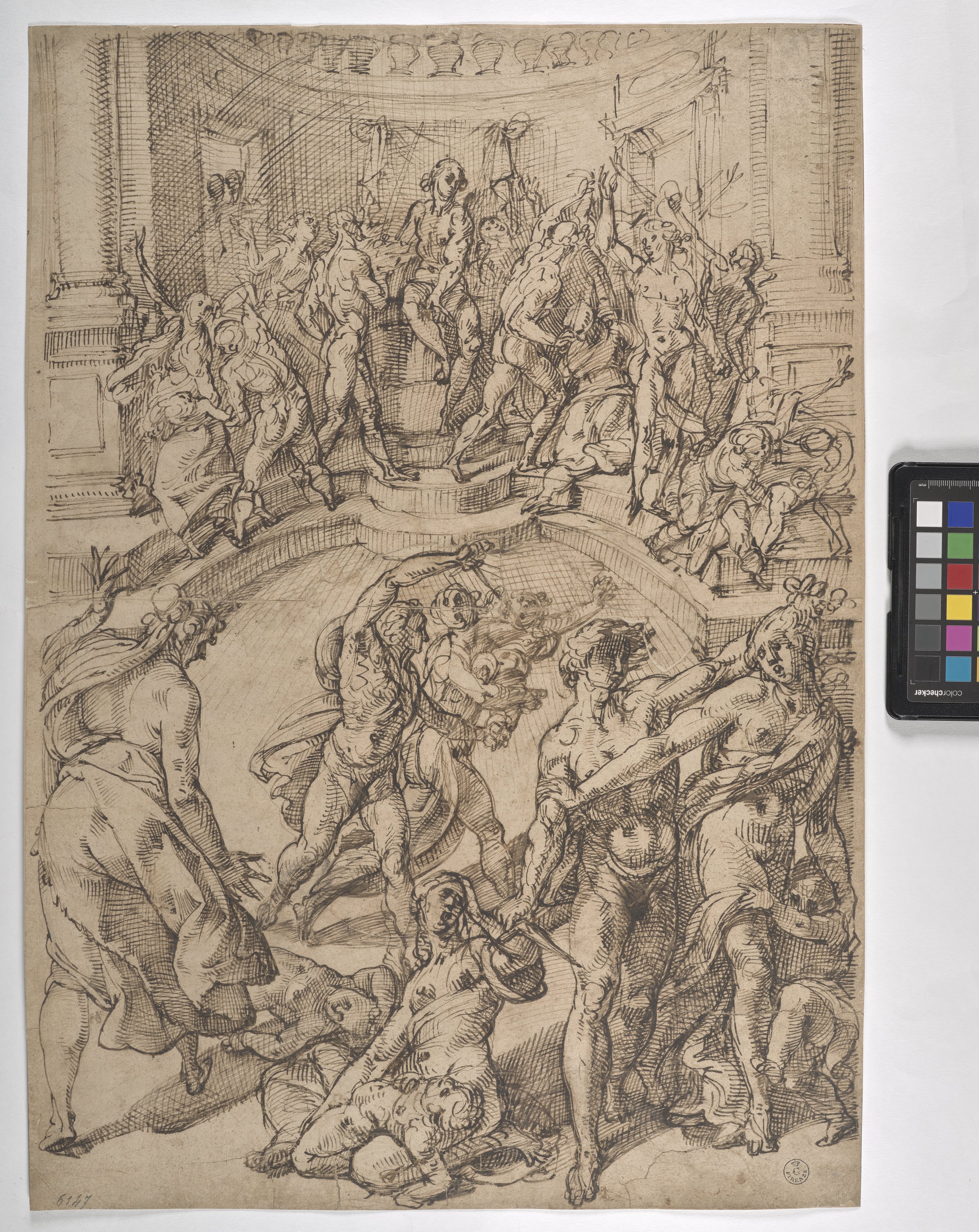 Strage degli innocenti (disegno) di Passarotti Bartolomeo (seconda metà XVI)