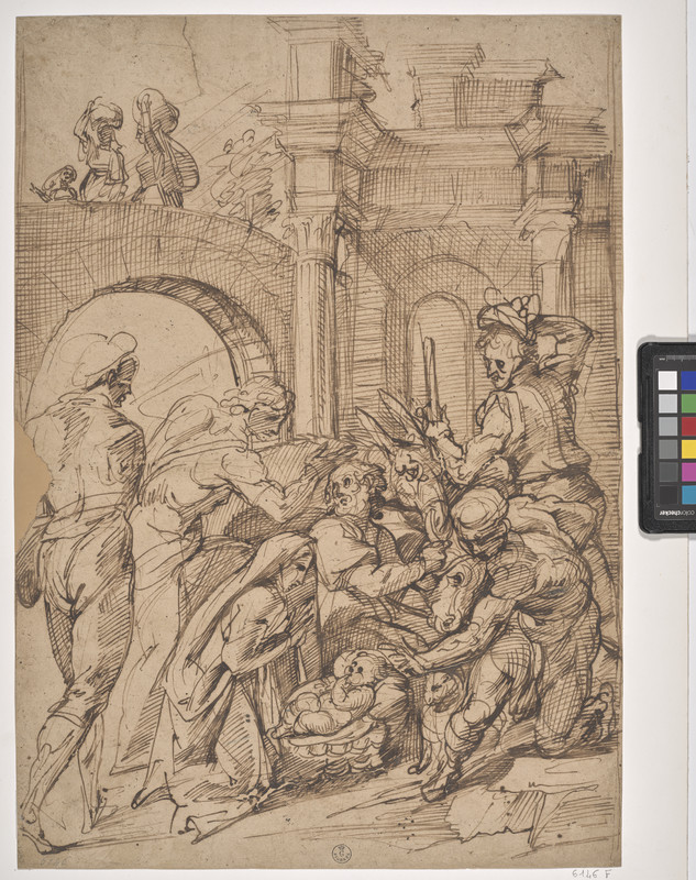 Adorazione dei pastori (disegno) di Passarotti Bartolomeo (seconda metà XVI)