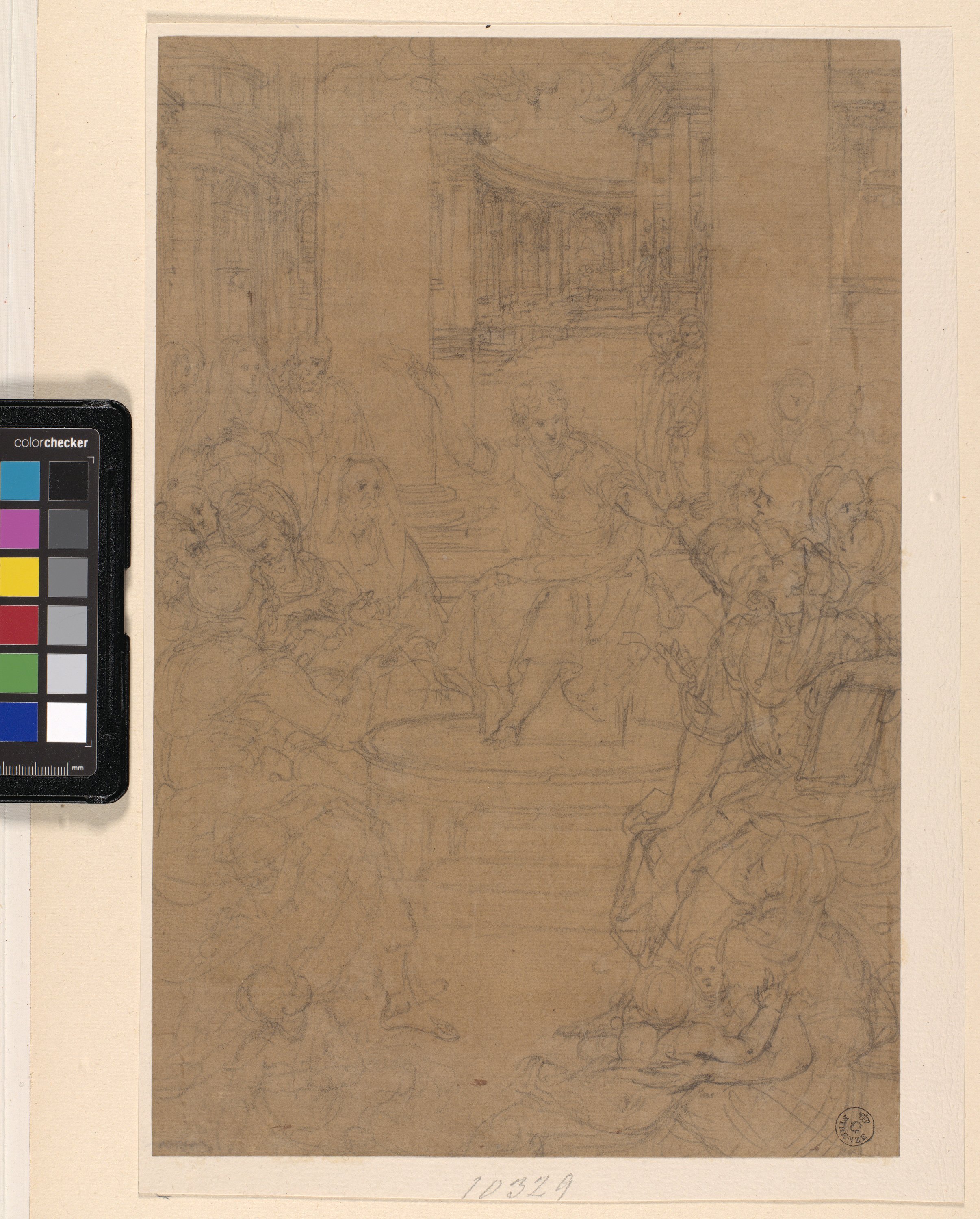 Disputa di Gesù nel tempio (disegno) di Allori Alessandro (ultimo quarto sec. XVI)