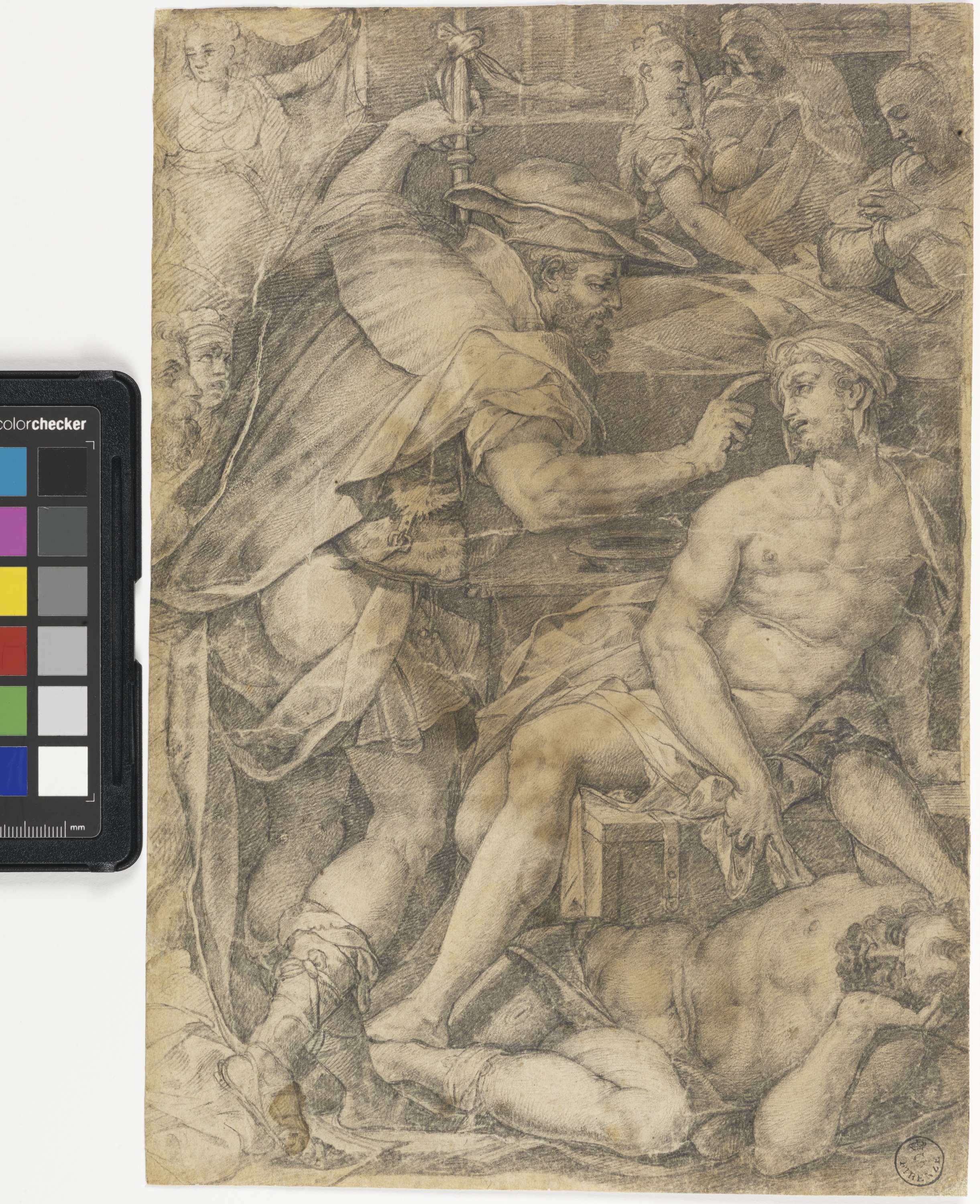 San Rocco guarisce gli appestati (disegno) di Allori Alessandro (seconda metà XVI)